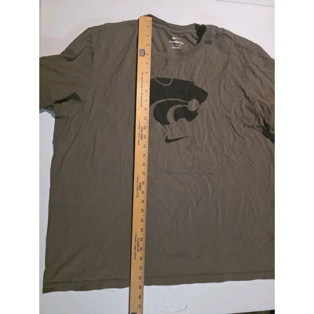 Nike K-State Wildcats T Shirt XXL Olive Military USA Flag Sleeve Camo Back